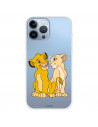 Funda para iPhone 13 Pro Max Oficial de Disney Simba y Nala Silueta - El Rey León