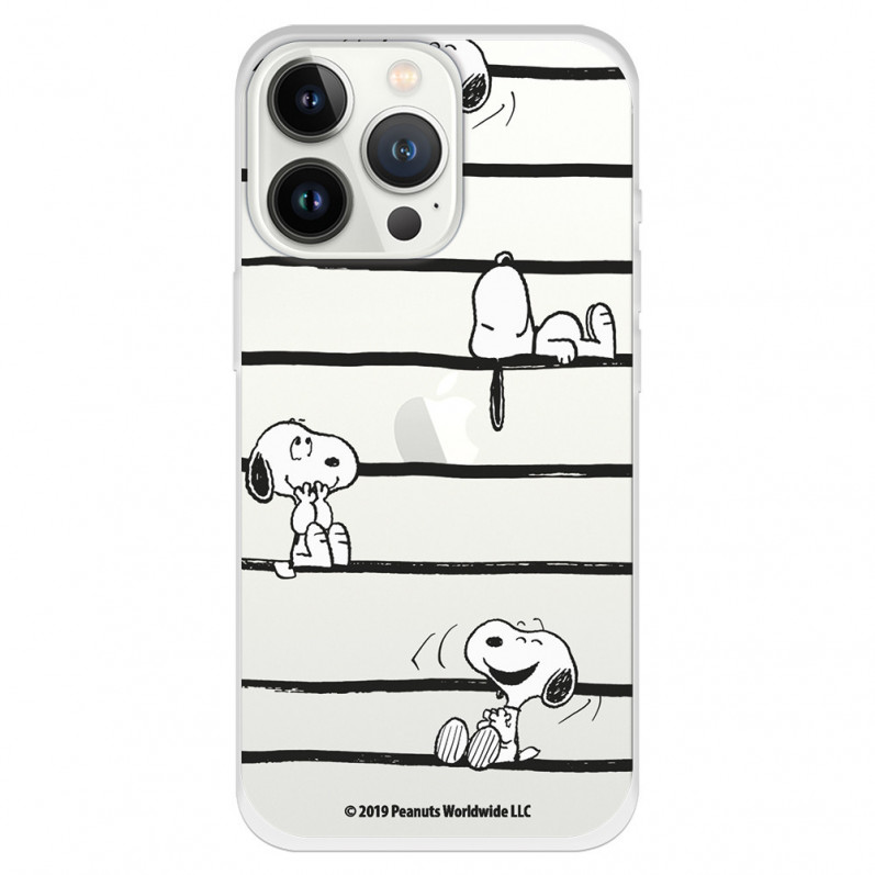 Funda para iPhone 13 Pro Oficial de Peanuts Snoopy rayas - Snoopy