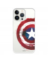 Funda para iPhone 13 Pro Oficial de Marvel Capitán América Escudo Transparente - Marvel