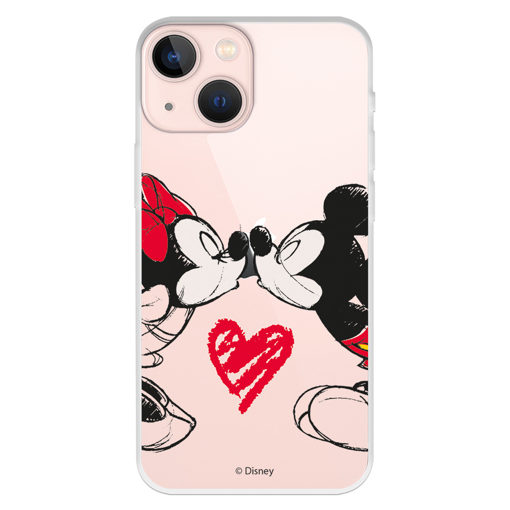 Funda para iPhone 13 Mini Oficial de Disney Mickey y Minnie Beso - Clásicos  Disney