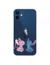 Funda para iPhone 12 Mini Oficial de Disney Angel & Stitch Beso - Lilo & Stitch