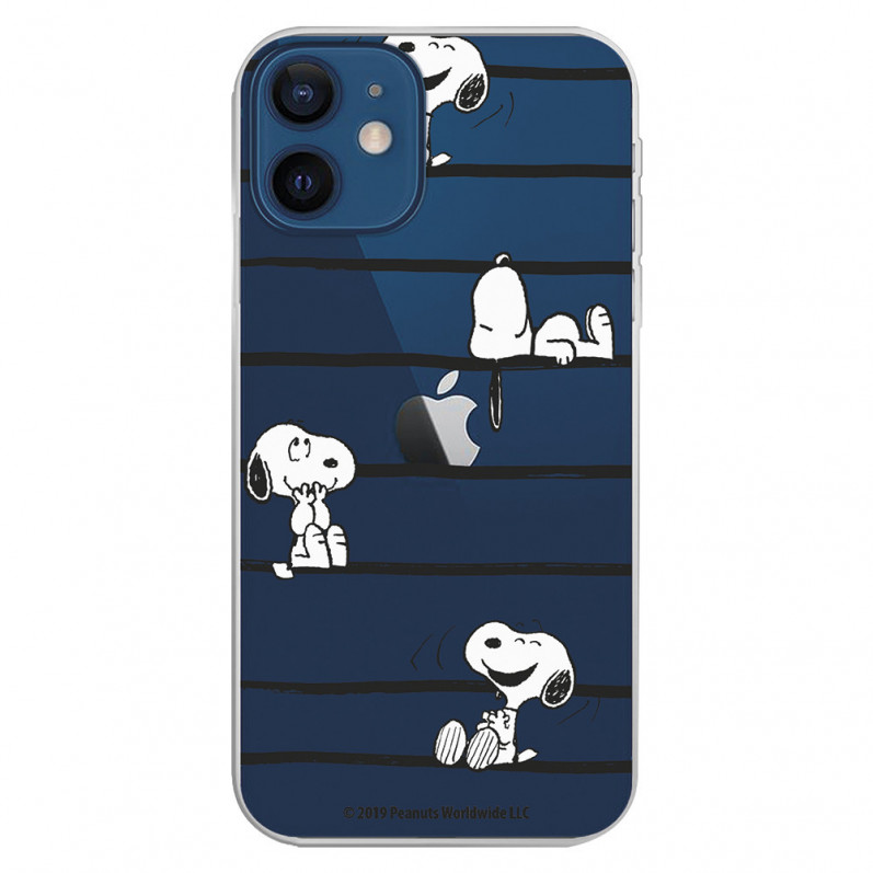 Funda para iPhone 12 Mini Oficial de Peanuts Snoopy rayas - Snoopy