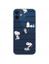 Funda para iPhone 12 Mini Oficial de Peanuts Snoopy rayas - Snoopy