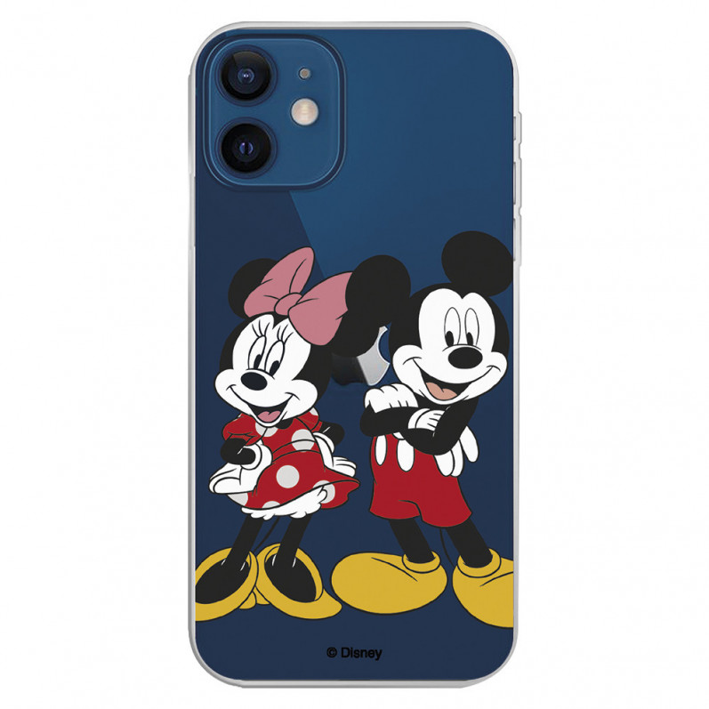 Funda para iPhone 12 Mini Oficial de Disney Mickey y Minnie Posando - Clásicos Disney