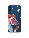 Funda para iPhone 12 Mini Oficial de Disney Ariel y Sebastián Burbujas - La Sirenita