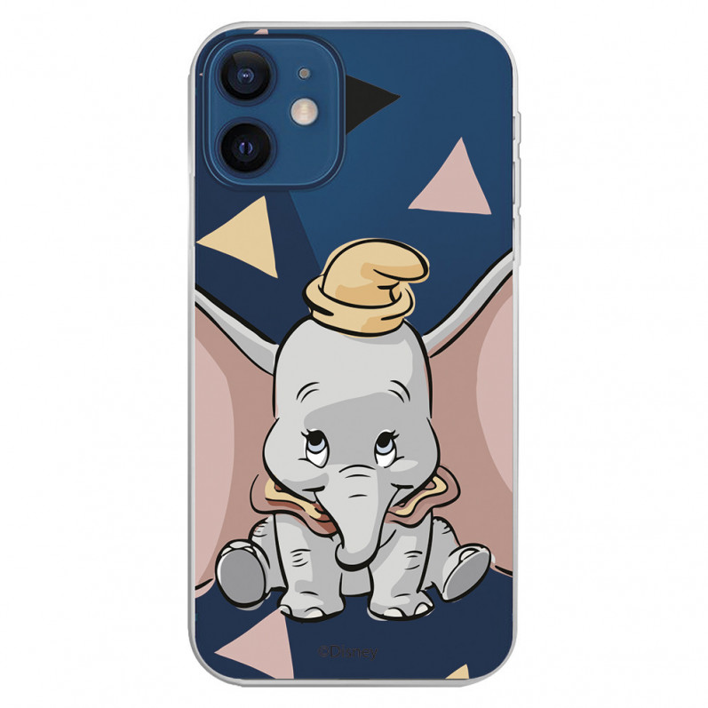 Funda para iPhone 12 Mini Oficial de Disney Dumbo Silueta Transparente - Dumbo