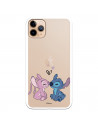 Funda para iPhone 11 Pro Max Oficial de Disney Angel & Stitch Beso - Lilo & Stitch