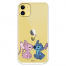 Funda para iPhone 11 Oficial de Disney Angel & Stitch Beso - Lilo & Stitch