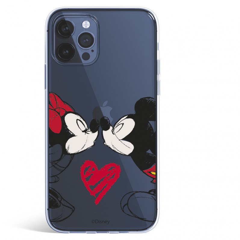 Funda para iPhone 12 Pro Max Oficial de Disney Mickey y Minnie Beso - Clásicos Disney