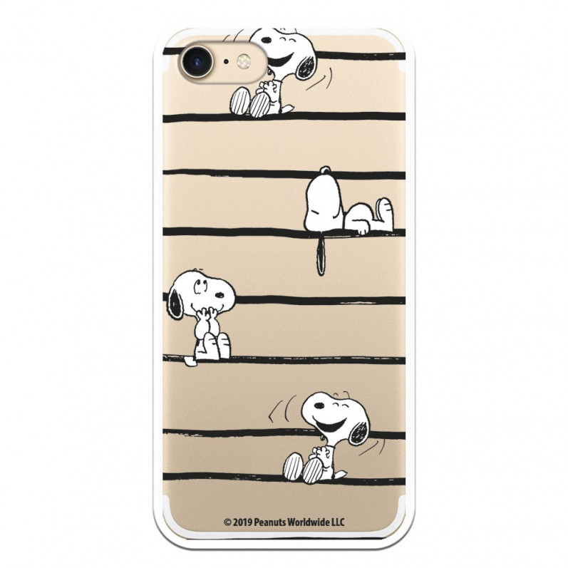 Funda para iPhone 7 Oficial de Peanuts Snoopy rayas - Snoopy