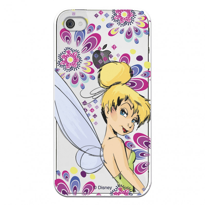 Funda Oficial Disney Campanilla Flores Transparente para iPhone 4 - Peter Pan