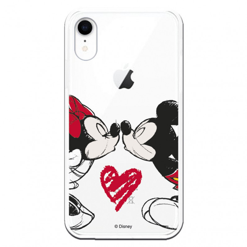 Funda para iPhone XR Oficial de Disney Mickey y Minnie Beso - Clásicos Disney