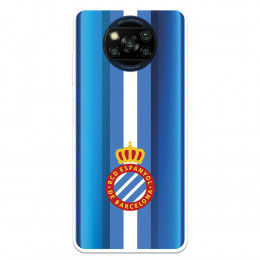 Funda para Xiaomi Poco X3 Pro del RCD Espanyol Escudo Albiceleste  - Licencia Oficial RCD Espanyol