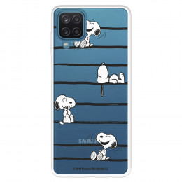Funda para Samsung Galaxy M22 Oficial de Peanuts Snoopy rayas - Snoopy