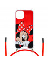 Funda Funda Minnie Fondo Rojo Colgante - Clásicos Disney para iPhone 13