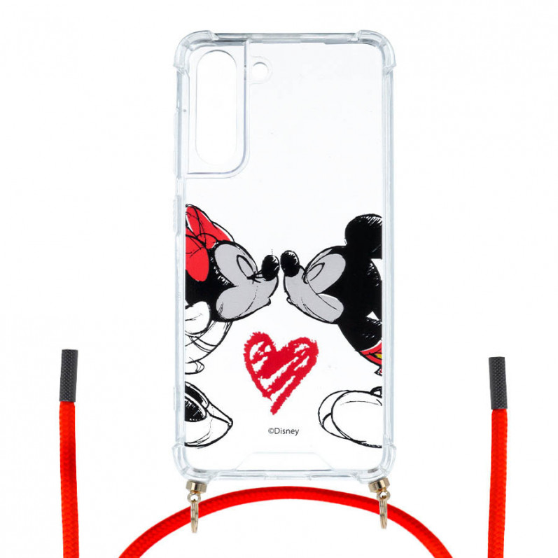 Funda Mickey y Minnie Beso Colgante - Clásicos Disney para Samsung Galaxy S21 FE