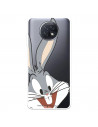 Funda para Xiaomi Redmi Note 9T Oficial de Warner Bros Bugs Bunny Silueta Transparente - Looney Tunes