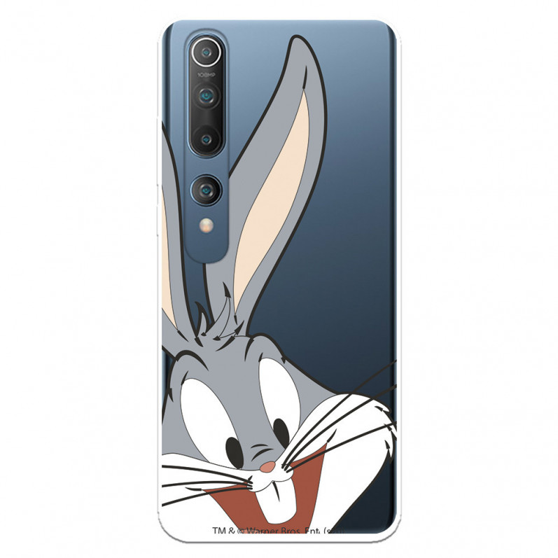 Funda para Xiaomi Mi 10 Oficial de Warner Bros Bugs Bunny Silueta Transparente - Looney Tunes