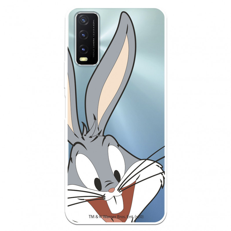 Funda para Vivo Y20S Oficial de Warner Bros Bugs Bunny Silueta Transparente - Looney Tunes
