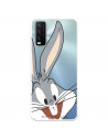 Funda para Vivo Y20S Oficial de Warner Bros Bugs Bunny Silueta Transparente - Looney Tunes
