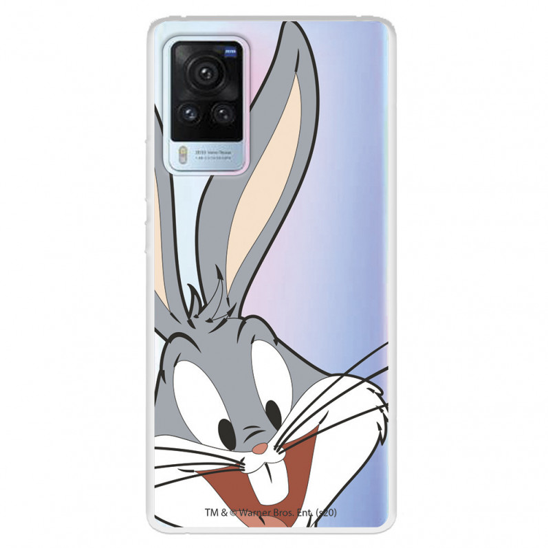 Funda para Vivo X60 Pro Oficial de Warner Bros Bugs Bunny Silueta Transparente - Looney Tunes