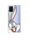 Funda para Vivo X60 Pro Oficial de Warner Bros Bugs Bunny Silueta Transparente - Looney Tunes