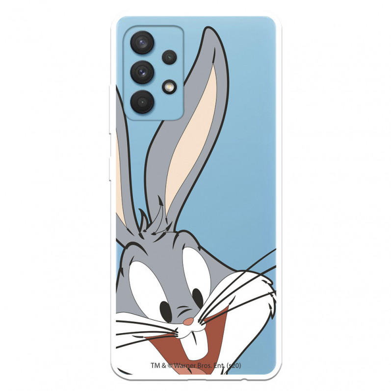 Funda para Samsung Galaxy A32 4G Oficial de Warner Bros Bugs Bunny Silueta Transparente - Looney Tunes