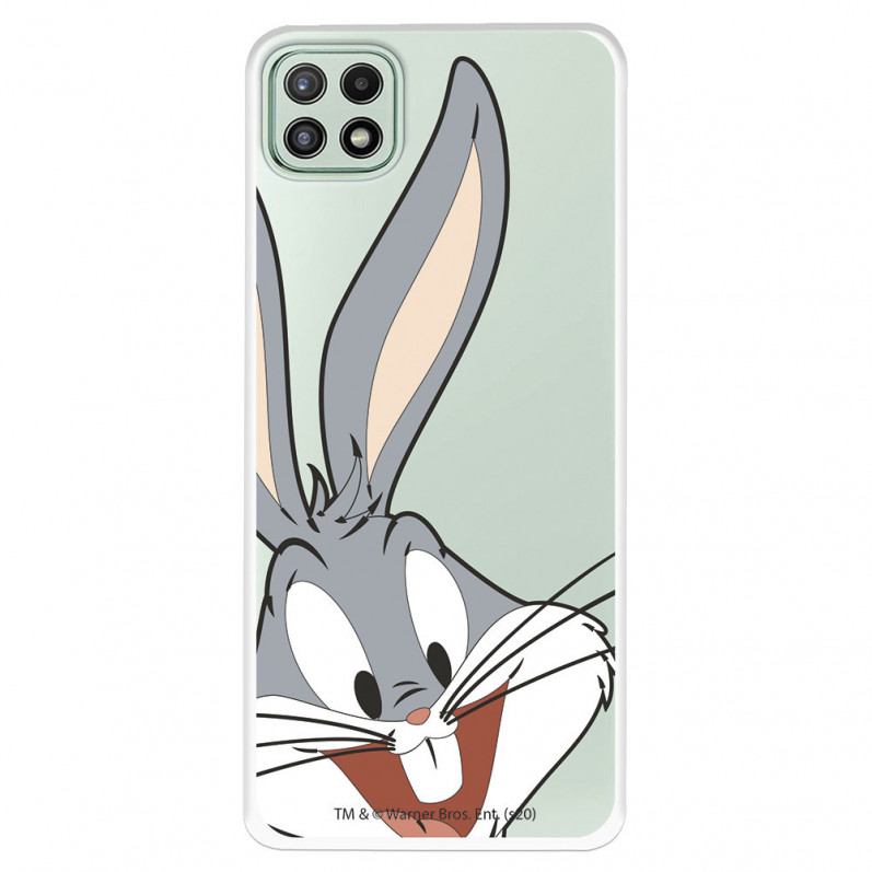Funda para Samsung Galaxy A22 5G Oficial de Warner Bros Bugs Bunny Silueta Transparente - Looney Tunes