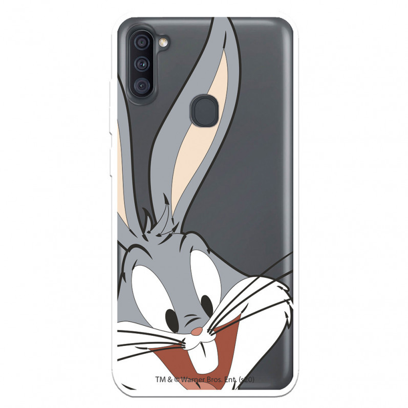 Funda para Samsung Galaxy A11 Oficial de Warner Bros Bugs Bunny Silueta Transparente - Looney Tunes