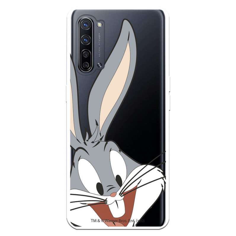 Funda para Oppo Reno3 Pro Oficial de Warner Bros Bugs Bunny Silueta Transparente - Looney Tunes