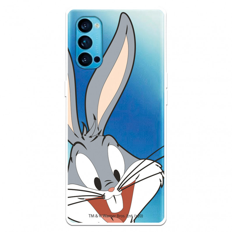 Funda para Oppo Reno 4 Oficial de Warner Bros Bugs Bunny Silueta Transparente - Looney Tunes