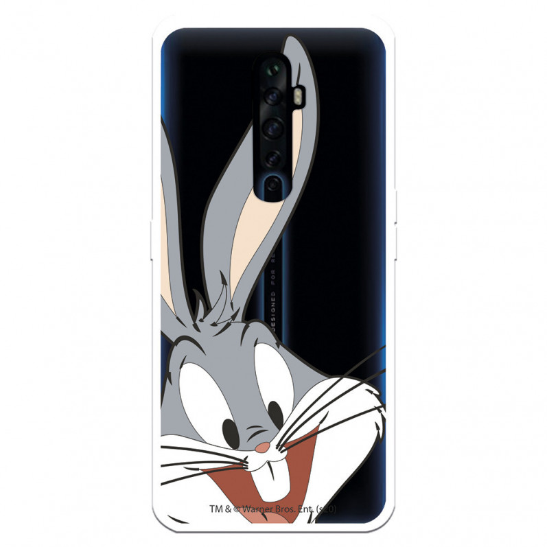 Funda para Oppo Reno 2Z Oficial de Warner Bros Bugs Bunny Silueta Transparente - Looney Tunes