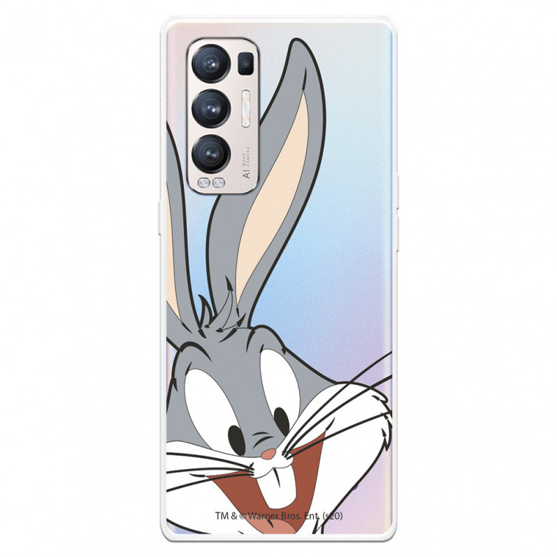 Funda para Oppo Find X3 Neo Oficial de Warner Bros Bugs Bunny Silueta Transparente - Looney Tunes