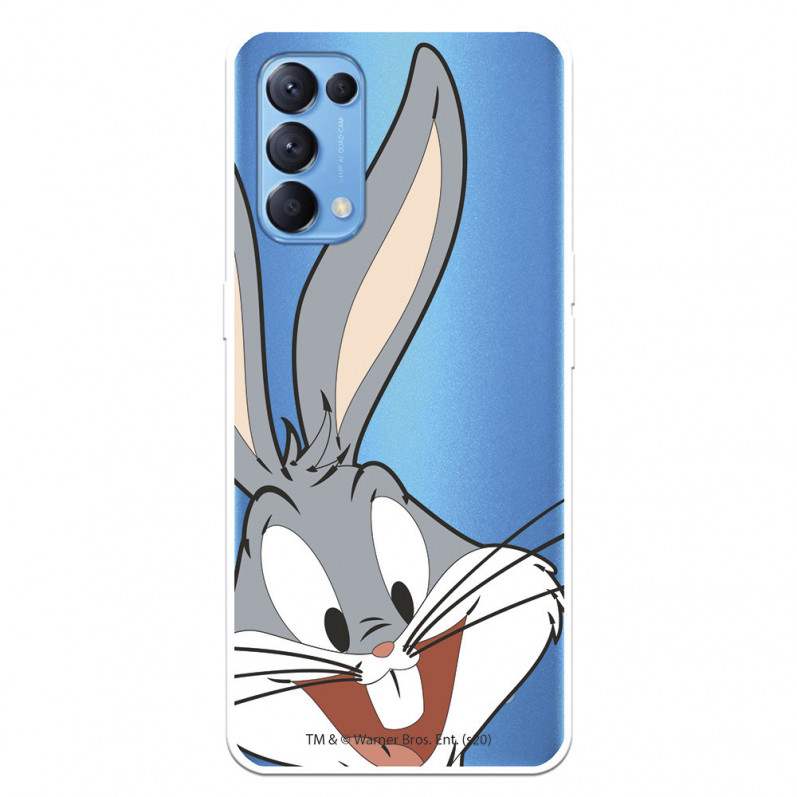 Funda para Oppo Find X3 Lite Oficial de Warner Bros Bugs Bunny Silueta Transparente - Looney Tunes