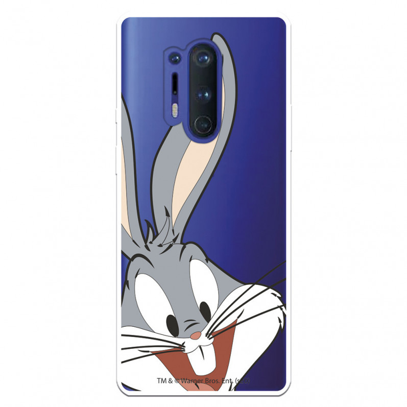 Funda para OnePlus 8 Pro Oficial de Warner Bros Bugs Bunny Silueta Transparente - Looney Tunes