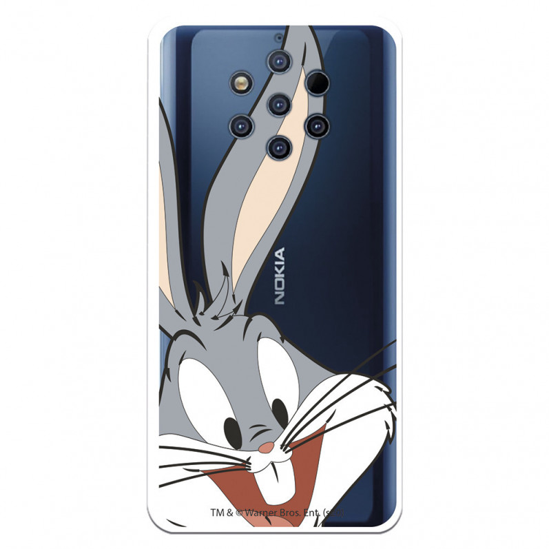 Funda para Nokia 9 Oficial de Warner Bros Bugs Bunny Silueta Transparente - Looney Tunes