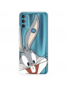 Funda para Motorola Moto G71 5G Oficial de Warner Bros Bugs Bunny Silueta Transparente - Looney Tunes