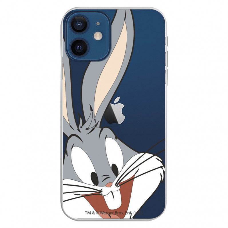 Funda para iPhone 12 Mini Oficial de Warner Bros Bugs Bunny Silueta Transparente - Looney Tunes