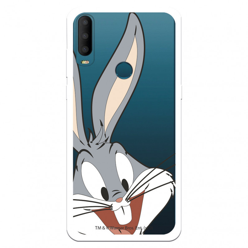 Funda para Alcatel 1S 2020 Oficial de Warner Bros Bugs Bunny Silueta Transparente - Looney Tunes