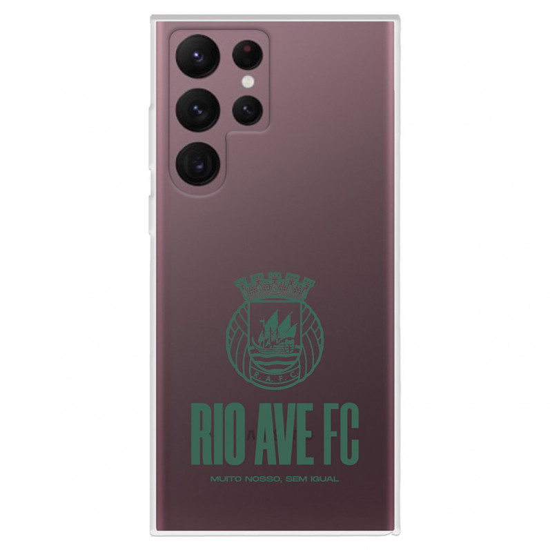 Funda para Samsung Galaxy S22 Ultra del Rio Ave FC Escudo Leather Case Negra  - Licencia Oficial Rio Ave FC