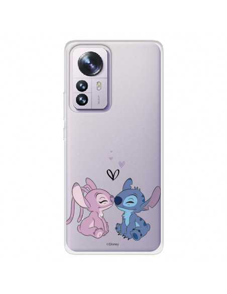 Disney Funda Xiaomi Mi 12 Lite 5G Stitch Azul Lilo & Stitch Transparente
