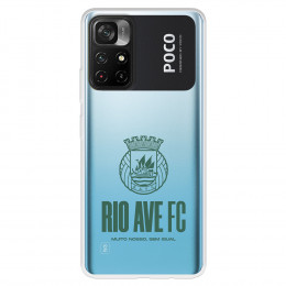 Funda para Xiaomi Poco M4 Pro 5G del Escudo Leather Case Negra  - Licencia Oficial Rio Ave FC