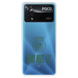 Funda para Xiaomi Poco X4 Pro del Escudo Leather Case Negra  - Licencia Oficial Rio Ave FC
