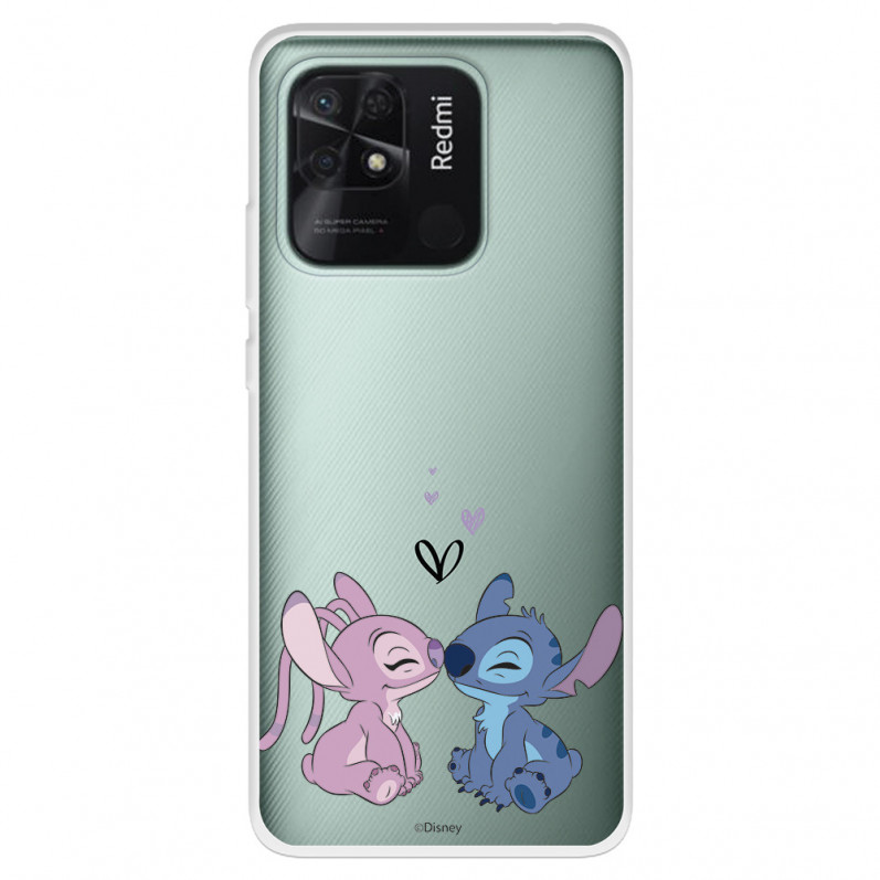 Funda para Xiaomi Redmi 10C Oficial de Disney Angel & Stitch Beso - Lilo & Stitch