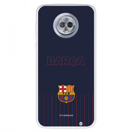Funda para Motorola Moto G6 Plus del FC Barcelona Barsa Fondo Azul  - Licencia Oficial FC Barcelona