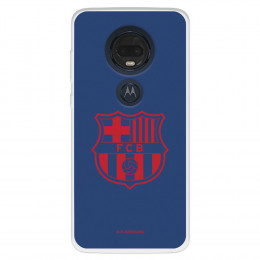 Funda para Motorola Moto G7 Plus del FC Barcelona Escudo Rojo Fondo Azul  - Licencia Oficial FC Barcelona