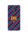 Funda para Motorola Moto G6 del FC Barcelona Escudo Fondo Cuadros  - Licencia Oficial FC Barcelona