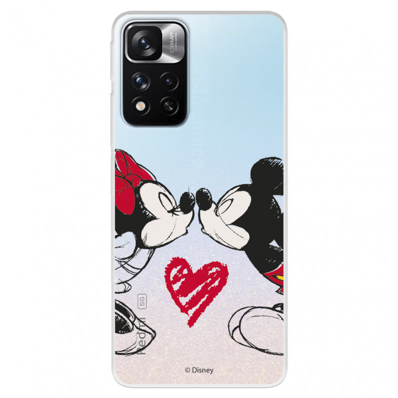 Funda para Xiaomi Redmi Note 11S 4G Oficial de Disney Mickey y Minnie Beso - Clásicos Disney