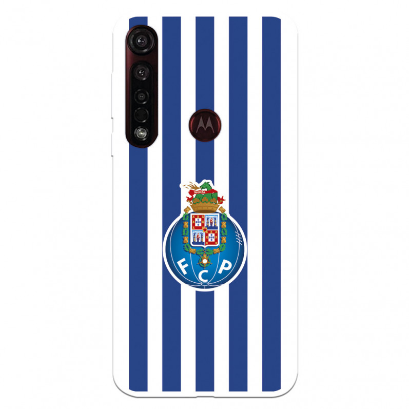 Funda para Motorola Moto G8 Plus del Fútbol Club Oporto Escudo Rayas  - Licencia Oficial Fútbol Club Oporto