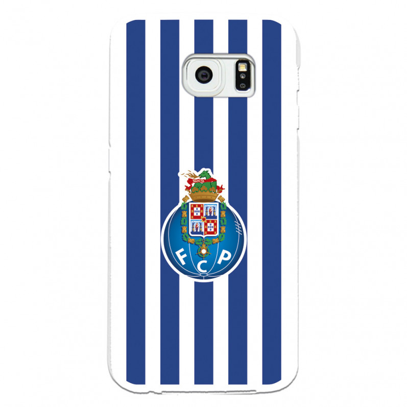 Funda para Samsung Galaxy S6 Edge del Fútbol Club Oporto Escudo Rayas  - Licencia Oficial Fútbol Club Oporto